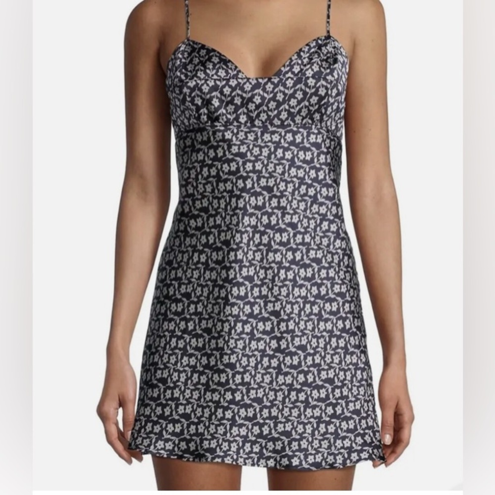 Intimately Free People Size Small Navy Flower Short Mini Dress Shirt